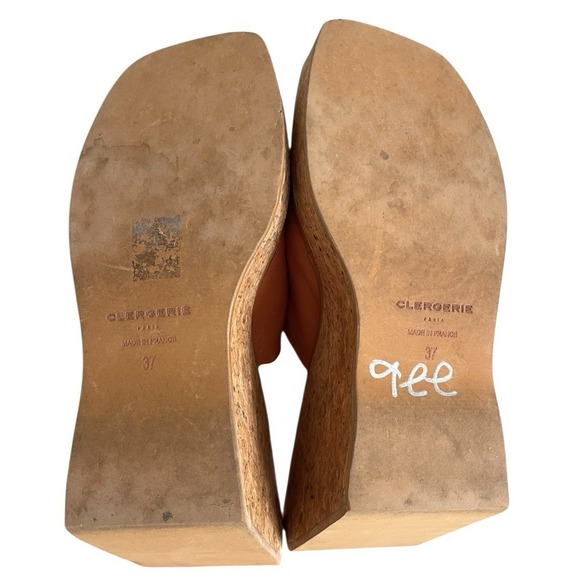 $545 Clergerie Brown Emilia Platform Wedge Slide Sandal Shoes Vacation Sz 37 y2k - Picture 14 of 16